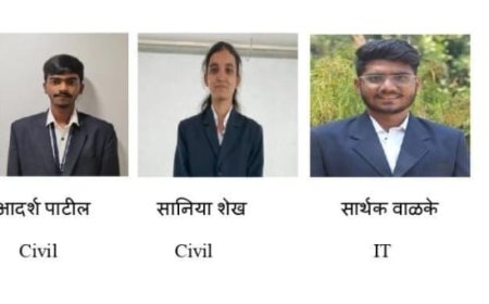 डॉ.जे.जे.मगदूम महाविद्यालयाच्या तिघांना स्पेक्ट्रा सिस्टीम कंपनीमध्ये मिळाली संधी