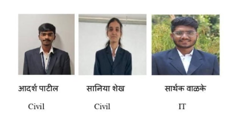 डॉ.जे.जे.मगदूम महाविद्यालयाच्या तिघांना स्पेक्ट्रा सिस्टीम कंपनीमध्ये मिळाली संधी