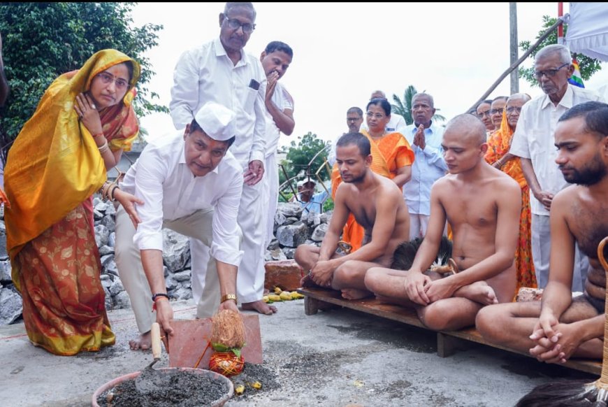 डॉ.जे.जे.सोसायटीत नूतन मानस्तंभ पूजन व शिलान्यास सोहळा संपन्न